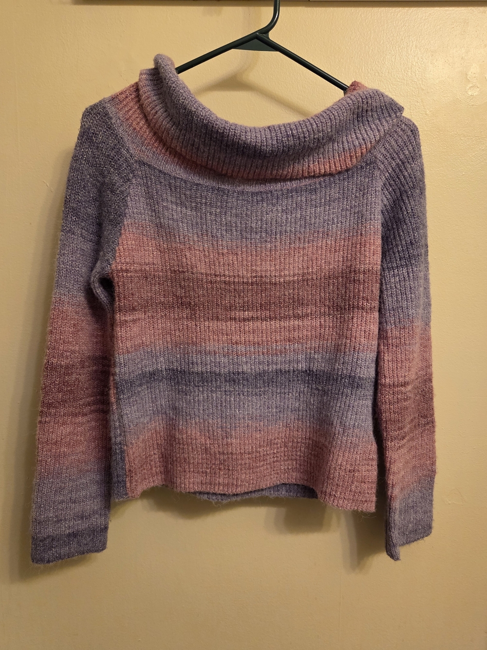 Cider Y2K Fairy Grunge Pastel Goth Striped Cowl Neck Off Shoulder Sweater 2XL
